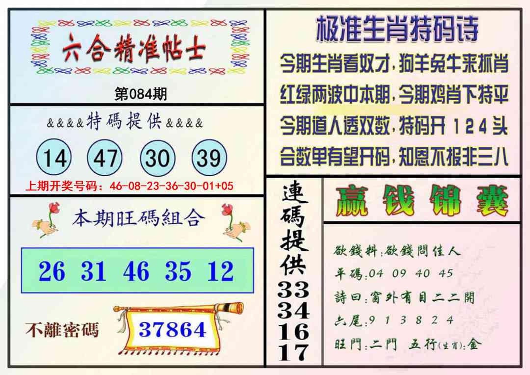 084期精准贴士[图]